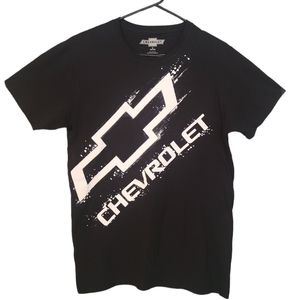 Chevrolet Shirt Mens Size S Black Short Sleeve Logo Cars Crew Neck